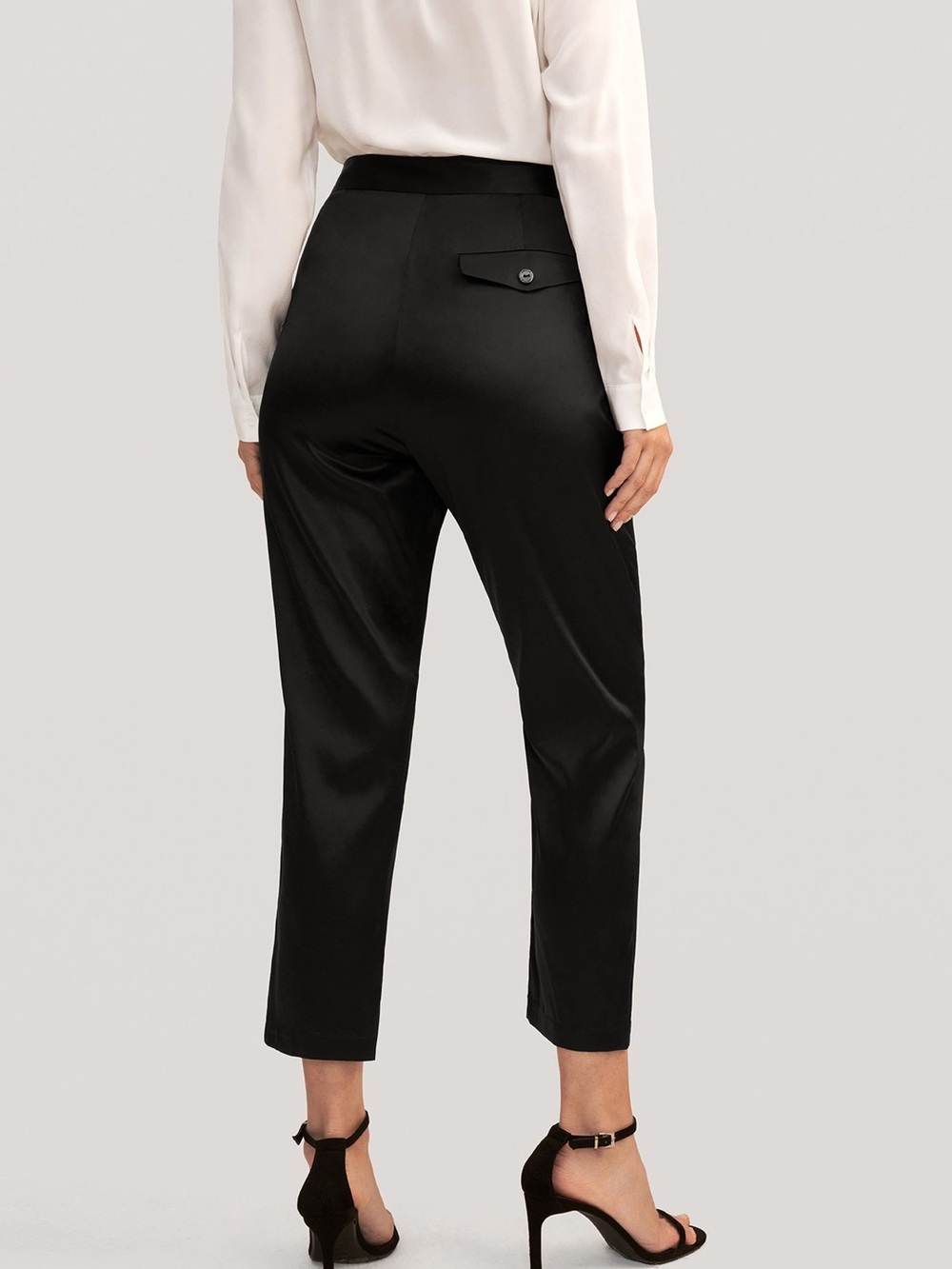 LILYSILK Comfort Fit Silk Cigarette Pants Womens 16 Black NWT Luxury Preppy - Picture 3 of 16